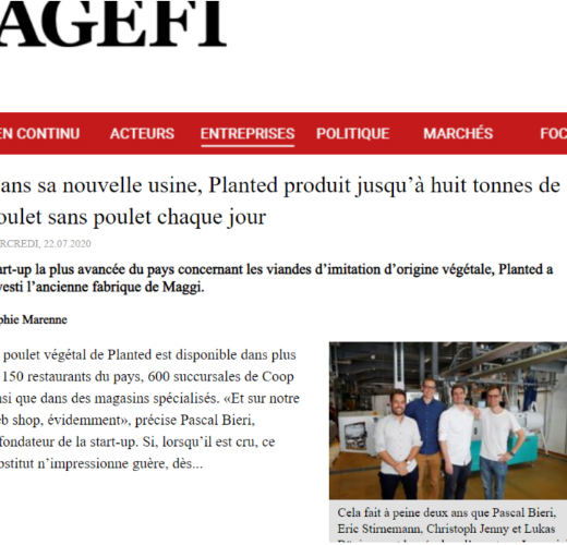 AGEFI - Dans sa nouvelle usine, Planted produit jusqu'à huit tonnes de poulet sans poulet par jour