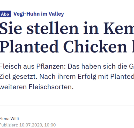 Ils fabriquent à Kemptthal Planted Chicken