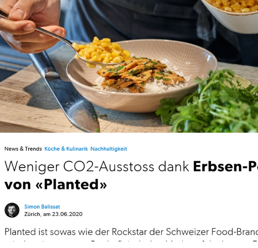 Moins d'émissions de CO2 grâce au poulet aux petits pois de "Planted"