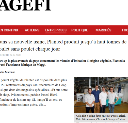 AGEFI - In its new factory, Planted produces up to eight tons of chicken without chicken every day
