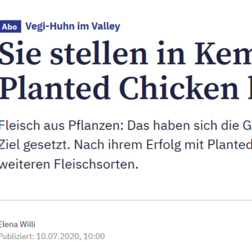 Sie stellen in Kemptthal Planted Chicken her